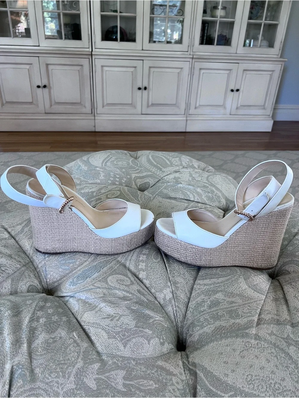 Women's White Ankle-Strap Platform Sandals